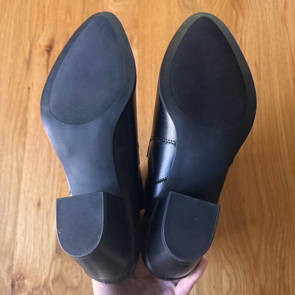 GAP Western Heeled Cowboy Boots Faux Leather in "True Black" Size 9.5 - Picture 7 of 9